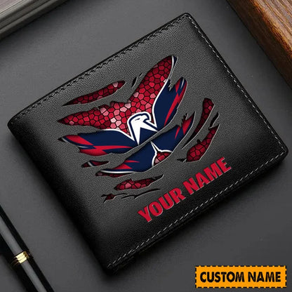 LIMITED EDITION - NEW CUSTOMIZED NHL10 WCP WASHINGTON CAPITALS LEATHER WALLET