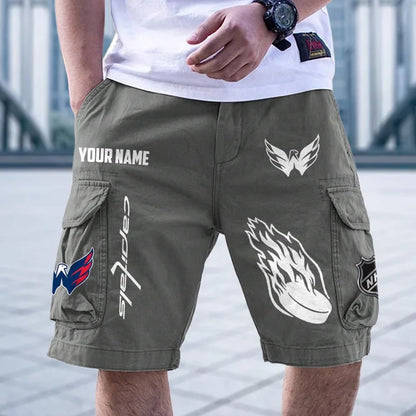 [SUPER SALE] NEW CUSTOMIZED NHL10 WCP WASHINGTON CAPITALS CARGO SHORTS