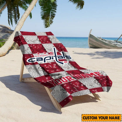 LIMITED EDITION - NEW CUSTOMIZED NHL10 WCP WASHINGTON CAPITALS BEACH TOWEL FOR FAN