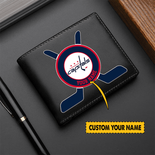 LIMITED EDITION - NEW CUSTOMIZED NHL10 WCP WASHINGTON CAPITALS LEATHER WALLET