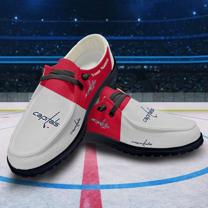 LIMITED EDITION - NEW CUSTOMIZED NHL10 WCP WASHINGTON CAPITALS PREMIUM LOAFER SHOES
