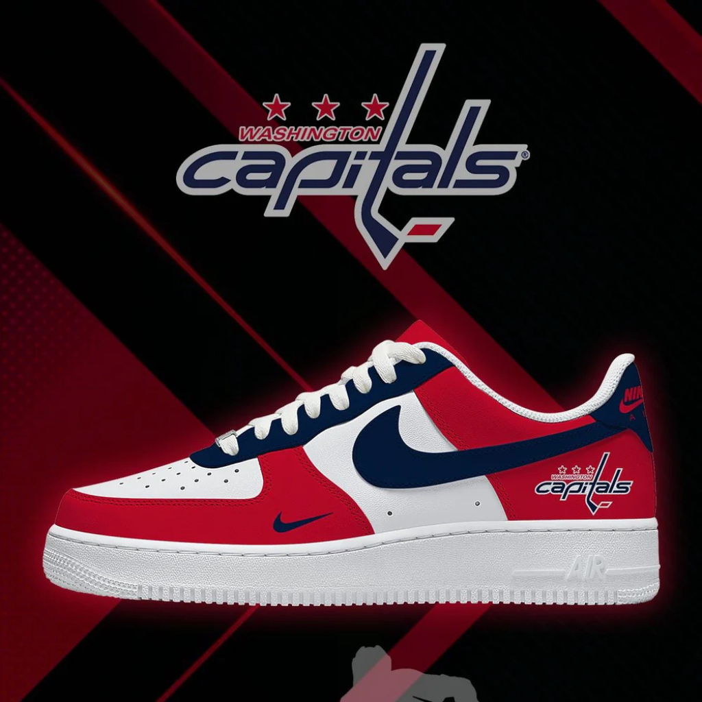 LIMITED EDITION - NEW CUSTOMIZED NHL10 WCP WASHINGTON CAPITALS AF1 SHOES
