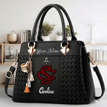 LIMITED EDITION - NEW CUSTOMIZED NCAA CWS10 SCG SOUTH CAROLINA GAMECOCKS ZIP HANDBAG MULTICOLOR