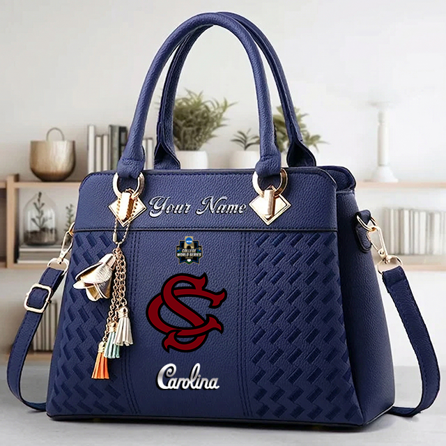 LIMITED EDITION - NEW CUSTOMIZED NCAA CWS10 SCG SOUTH CAROLINA GAMECOCKS ZIP HANDBAG MULTICOLOR