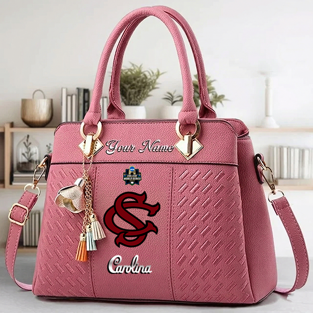 LIMITED EDITION - NEW CUSTOMIZED NCAA CWS10 SCG SOUTH CAROLINA GAMECOCKS ZIP HANDBAG MULTICOLOR