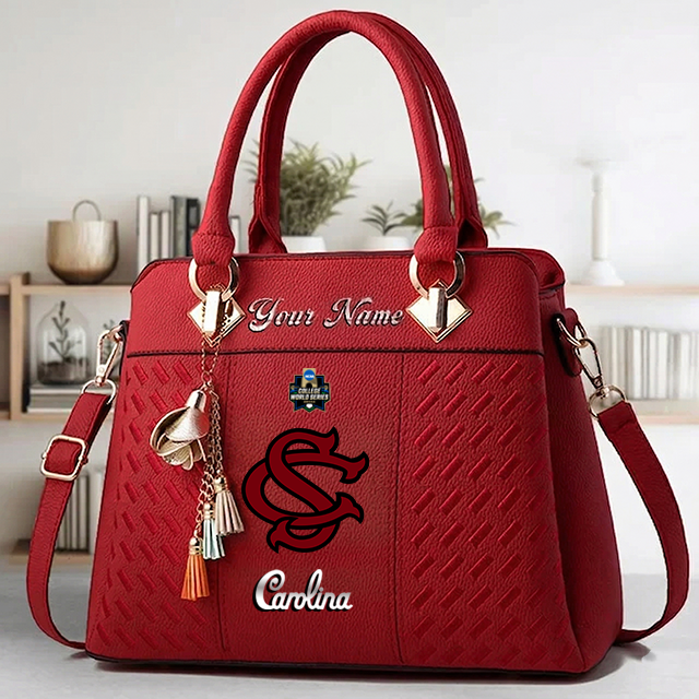 LIMITED EDITION - NEW CUSTOMIZED NCAA CWS10 SCG SOUTH CAROLINA GAMECOCKS ZIP HANDBAG MULTICOLOR