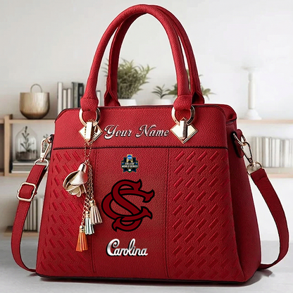 LIMITED EDITION - NEW CUSTOMIZED NCAA CWS10 SCG SOUTH CAROLINA GAMECOCKS ZIP HANDBAG MULTICOLOR