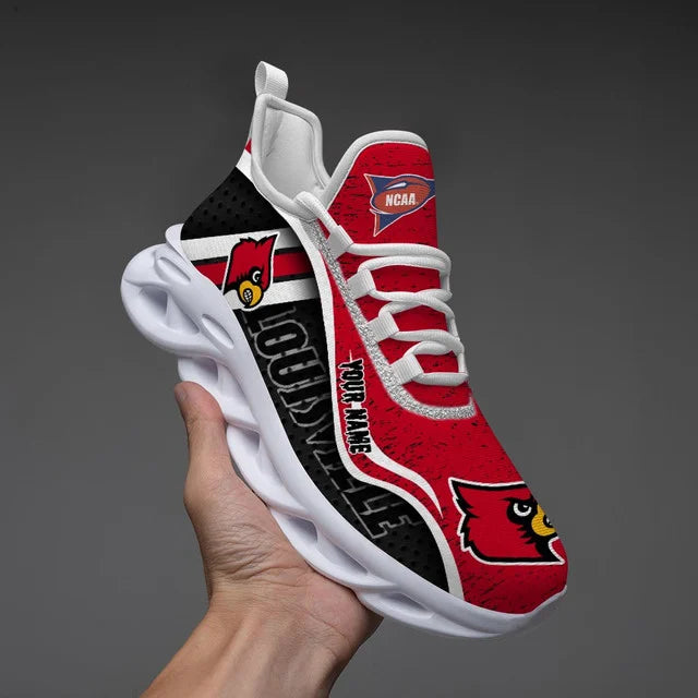 EXCLUSIVE EDITION - NEW CUSTOMIZED NCAA FBS10 ULC LOUISVILLE CARDINALS CLUNKY SNEAKERS