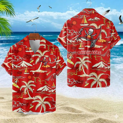 VIRAL EDITION  - NEW CUSTOMIZED NFL10 TBB TAMPA BAY BUCCANEERS UNISEX INDEPENDENCE DAY HAWAIIAN SHIRT & SHORTS SET