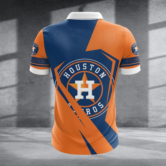 [FLASH SALE] NEW CUSTOMIZED MLB10 HAS HOUSTON ASTROS ZIP POLO SHIRT