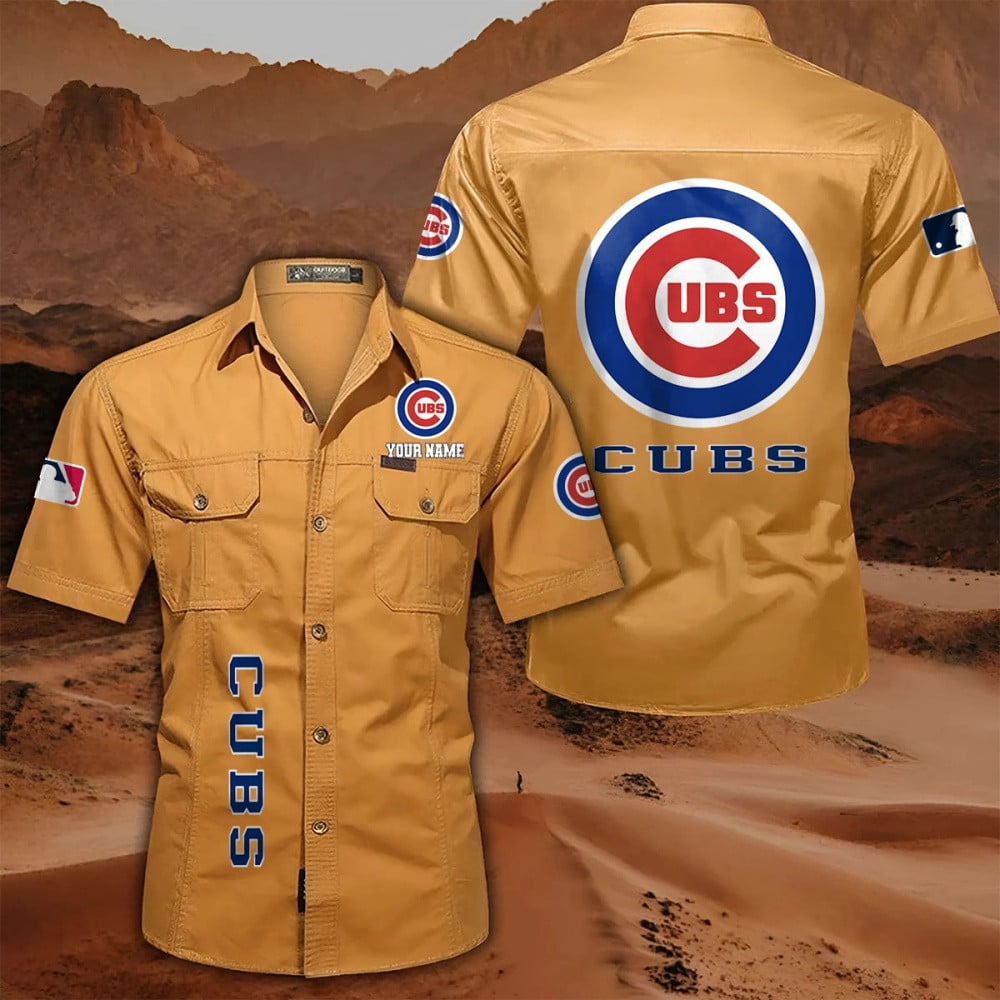 LIMITED EDITION - NEW CUSTOMIZED MLB04 CCS CHICAGO CUBS MEN'S CARGO SHIRT