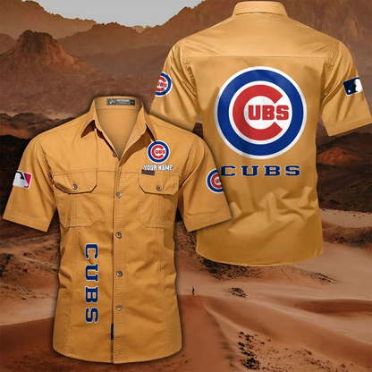 LIMITED EDITION - NEW CUSTOMIZED MLB04 CCS CHICAGO CUBS MEN'S CARGO SHIRT