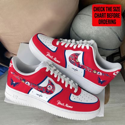 LIMITED EDITION - NEW CUSTOMIZED NHL10 WCP WASHINGTON CAPITALS AF1 SHOES