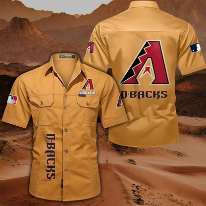 LIMITED EDITION - NEW CUSTOMIZED MLB07 ADS ARIZONA DIAMONDBACKS MEN'S CARGO SHIRT