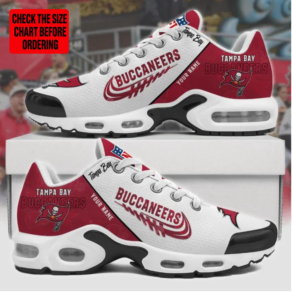 LIMITED EDITION - NEW CUSTOMIZED NFL10 TBB TAMPA BAY BUCCANEERS AIR MAX PLUS SNEAKERS