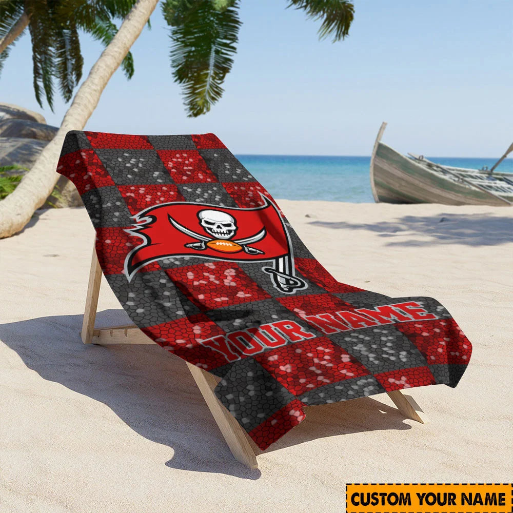 LIMITED EDITION - NEW CUSTOMIZED NFL10 TBB TAMPA BAY BUCCANEERS BEACH TOWEL
