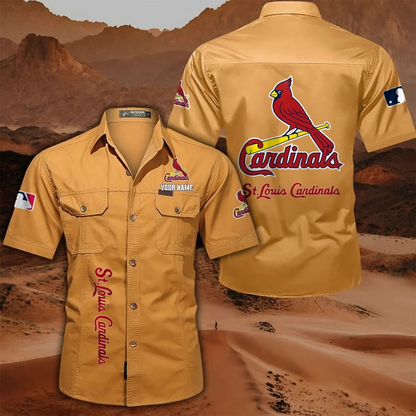 LIMITED EDITION - NEW CUSTOMIZED MLB24 SLC ST. LOUIS CARDINALS MEN'S CARGO SHIRT