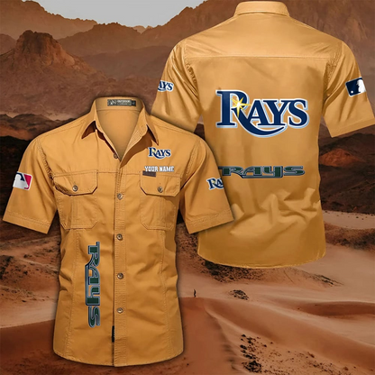 LIMITED EDITION - NEW CUSTOMIZED MLB21 TBR TAMPA BAY RAYS MEN'S CARGO SHIRT