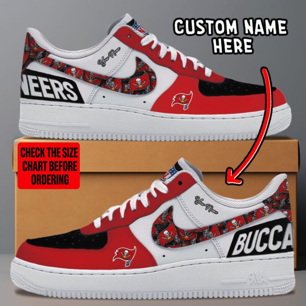 LIMITED EDITION - NEW CUSTOMIZED NFL10 TBB TAMPA BAY BUCCANEERS AF1 SNEAKERS