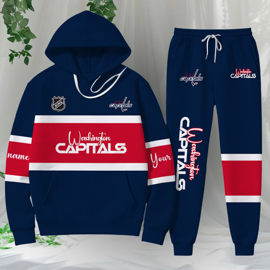 LIMITED EDITION - NEW CUSTOMIZED NHL10 WCP WASHINGTON CAPITALS HOODIE & SWEATPANTS SET