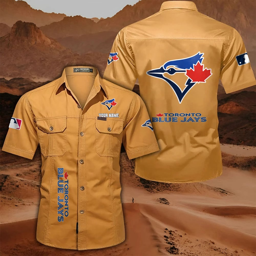 LIMITED EDITION - NEW CUSTOMIZED MLB12 TBJ TORONTO BLUE JAYS MEN'S CARGO SHIRT
