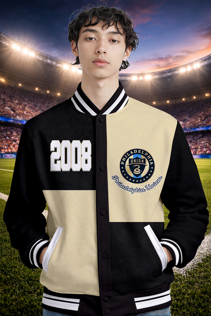 LIMITED EDITION - NEW CUSTOMIZED MLS10 PPF PP UNION SATIN VARSITY & BASEBALL JACKET