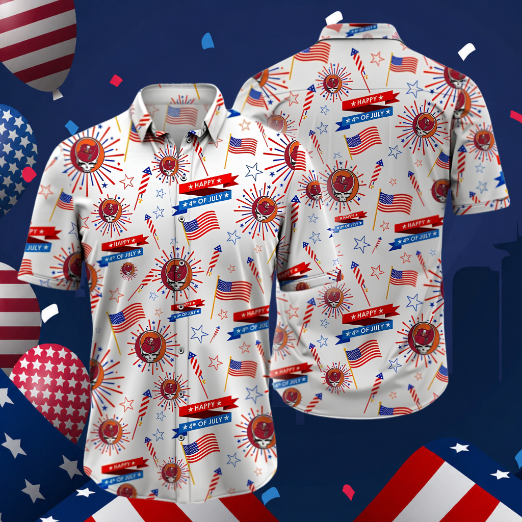 LIMITED EDITION - NEW CUSTOMIZED NFL10 TBB TAMPA BAY BUCCANEERS PATRIOTIC 250 USA HAWAIIAN SHIRT