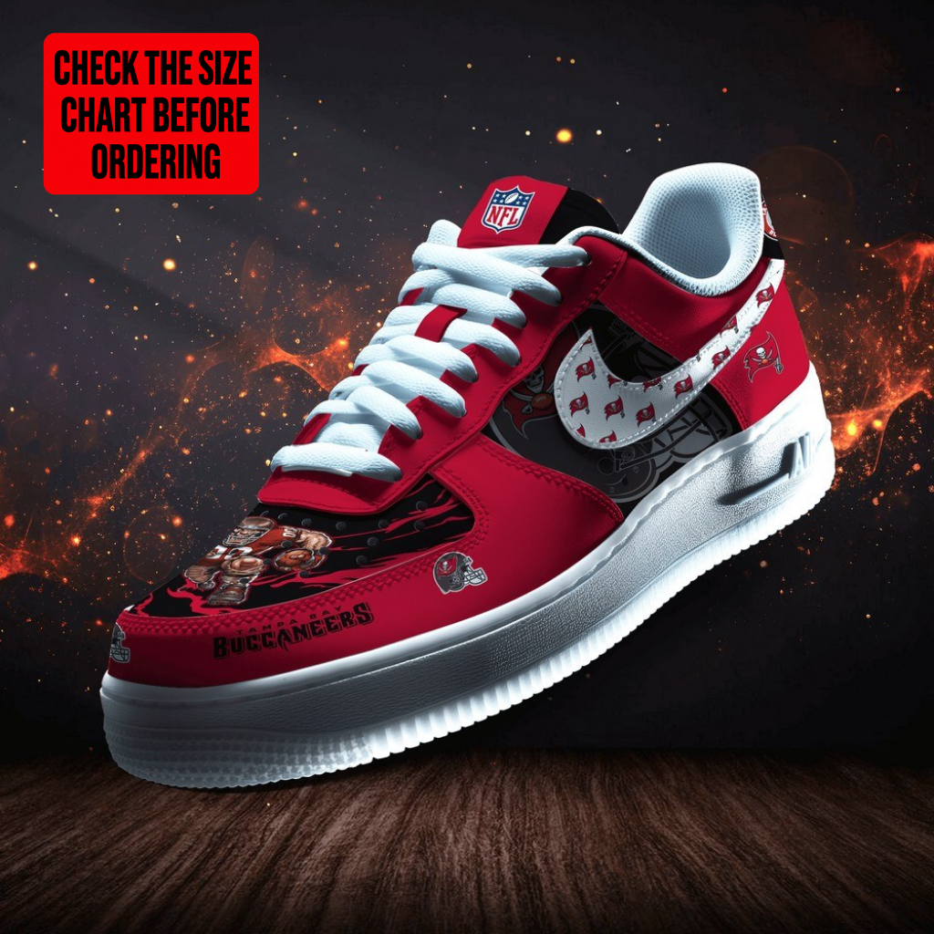 LIMITED EDITION - NEW CUSTOMIZED NFL10 TBB TAMPA BAY BUCCANEERS AF1 SHOES