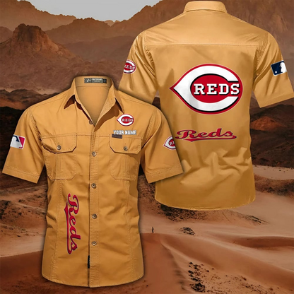 LIMITED EDITION - NEW CUSTOMIZED MLB05 CRS CINCINNATI REDS MEN'S CARGO SHIRT