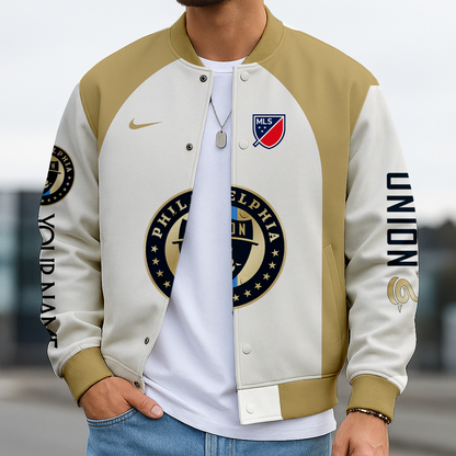 LIMITED EDITION - NEW CUSTOMIZED MLS10 PPF PP UNION SATIN VARSITY & BASEBALL JACKET
