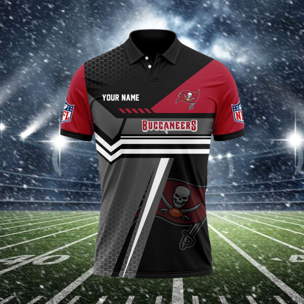 LIMITED EDITION - NEW CUSTOMIZED NFL10 TBB TAMPA BAY BUCCANEERS POLO SHIRT