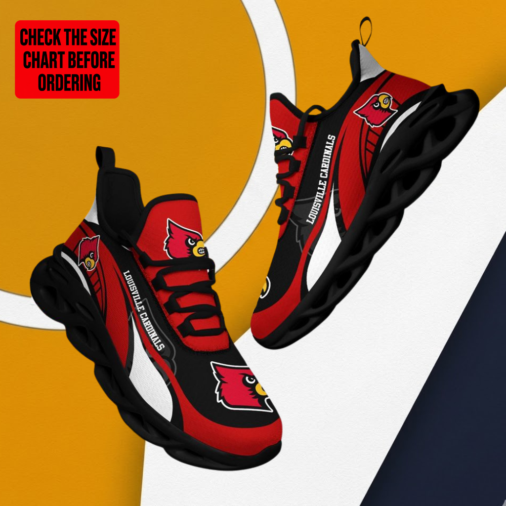 LIMITED EDITION - NEW CUSTOMIZED NCAA FBS10 ULC LOUISVILLE CARDINALS CLUNKY SNEAKERS