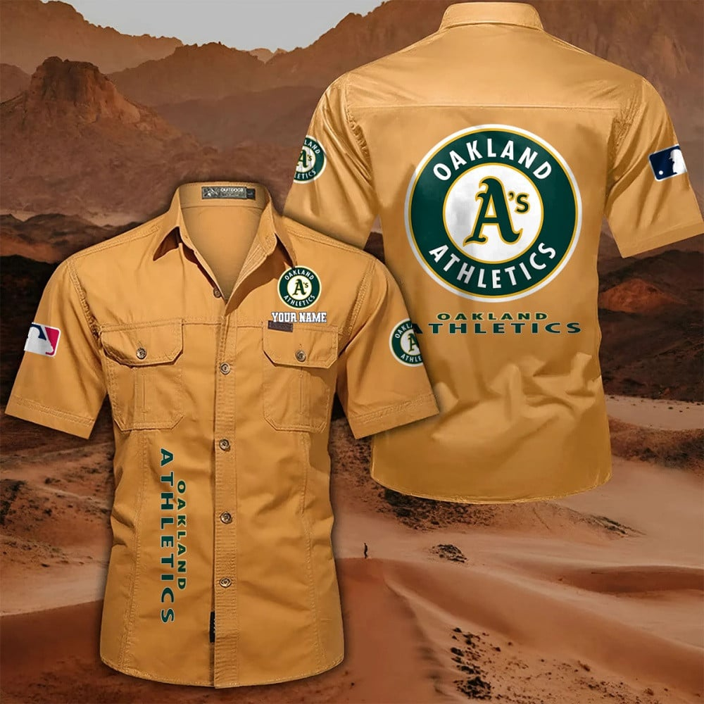 LIMITED EDITION - NEW CUSTOMIZED MLB23 OAS OAKLAND ATHLETICS MEN'S CARGO SHIRT
