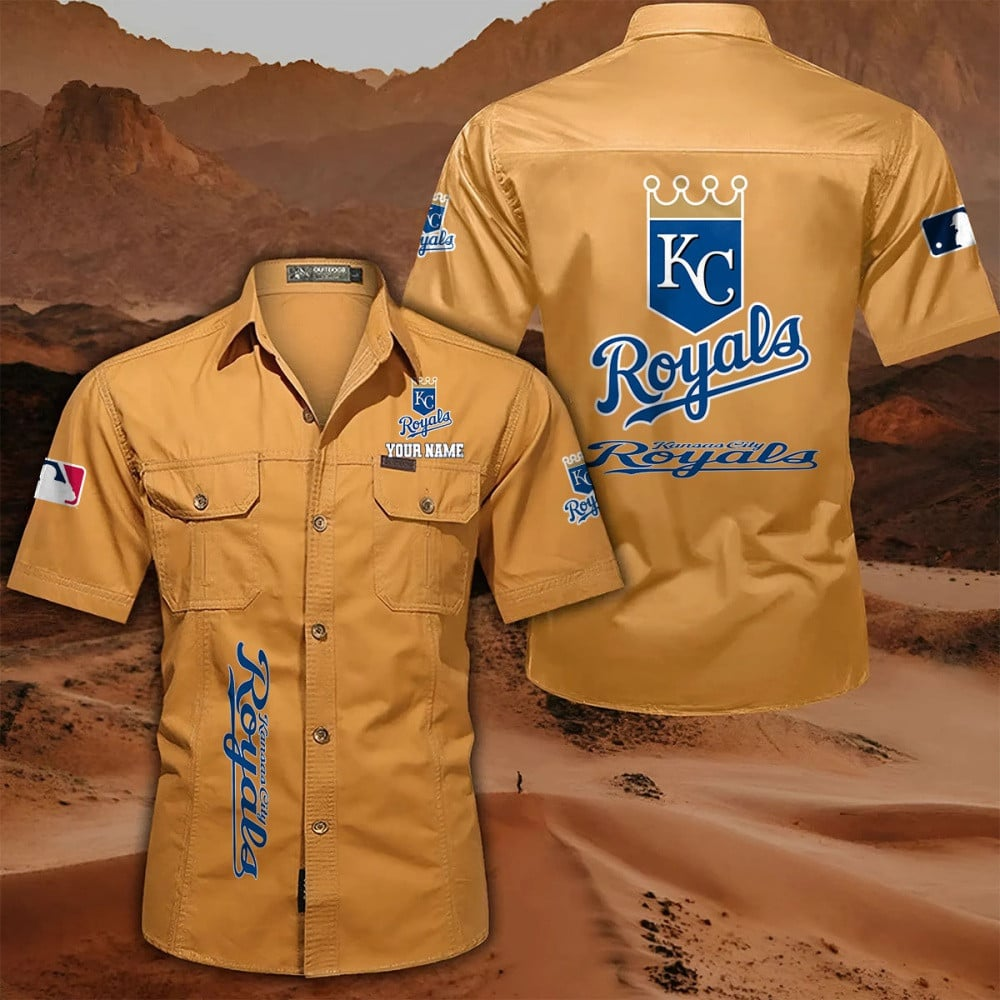 LIMITED EDITION - NEW CUSTOMIZED MLB19 KCR KANSAS CITY ROYALS MEN'S CARGO SHIRT