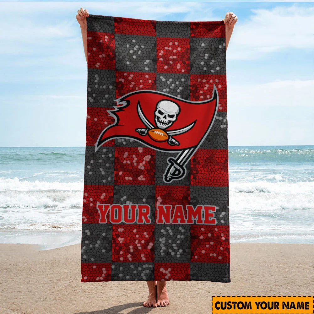 LIMITED EDITION - NEW CUSTOMIZED NFL10 TBB TAMPA BAY BUCCANEERS BEACH TOWEL