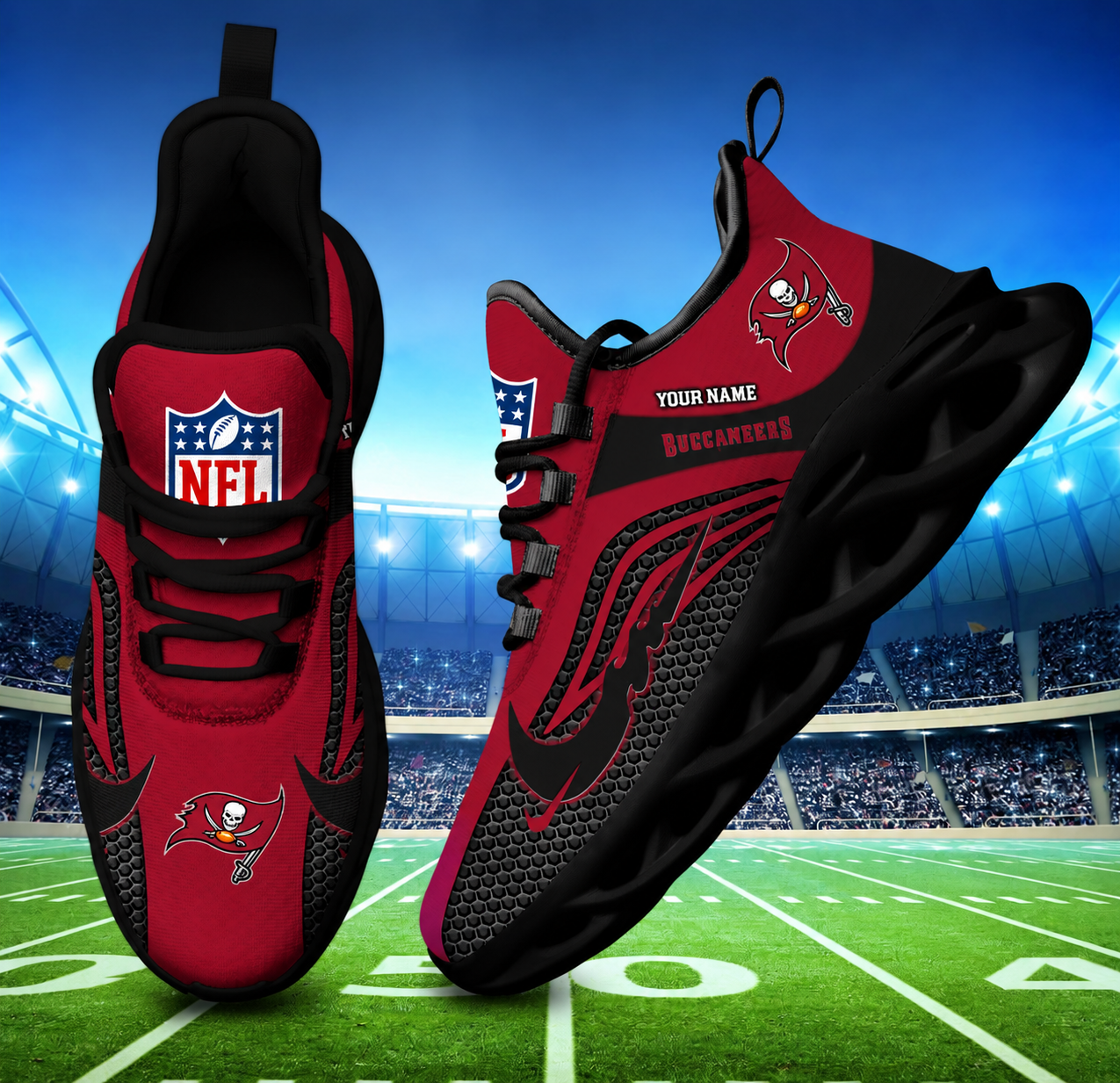 [SPECIAL OFFER] NEW CUSTOMIZED NFL10 TBB TAMPA BAY BUCCANEERS UNISEX CLUNKY SNEAKERS