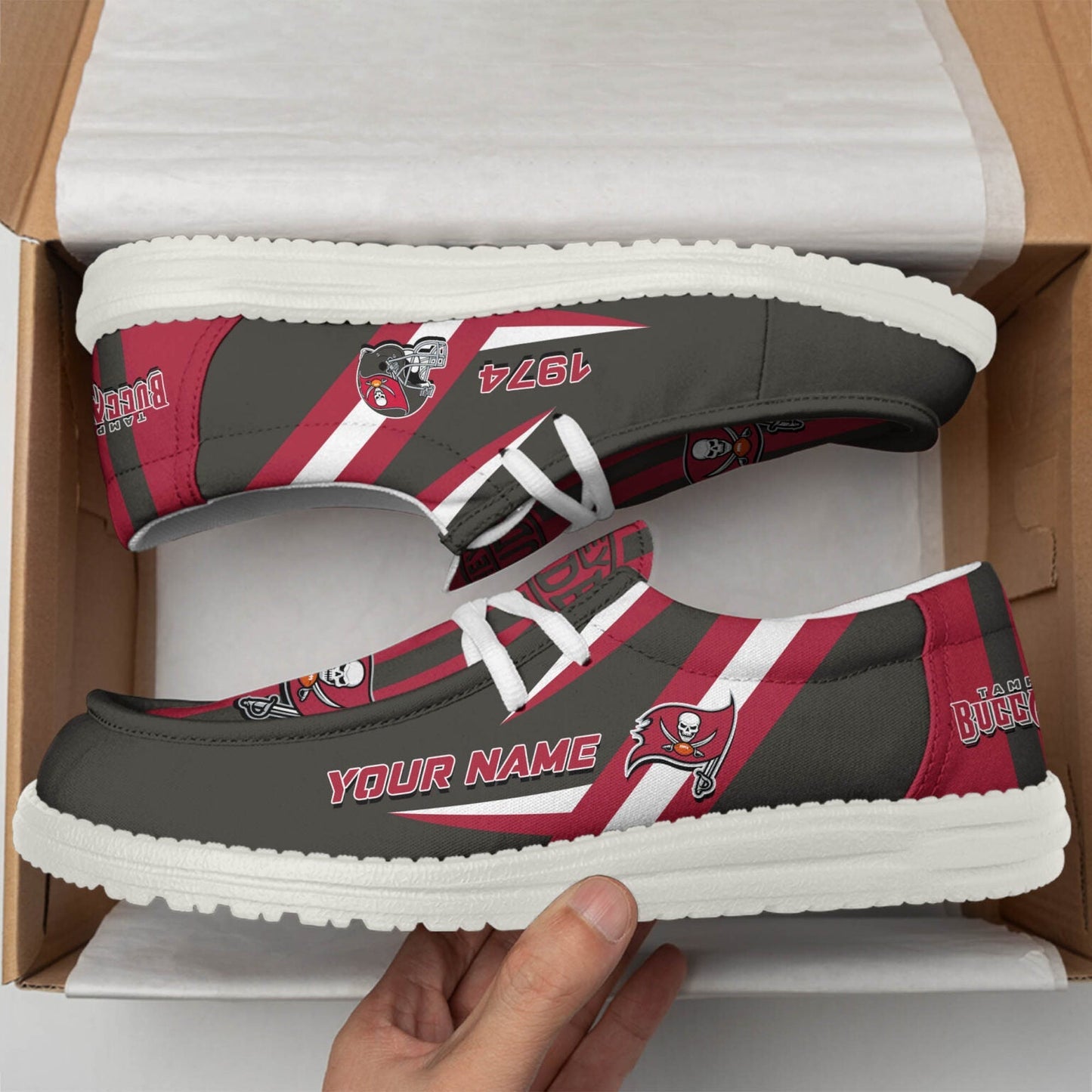 [SPECIAL OFFER] NEW CUSTOMIZED NFL10 TBB TAMPA BAY BUCCANEERS LOAFER SHOES