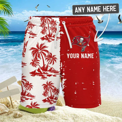 LIMITED EDITION - NEW CUSTOMIZED NFL10 TBB TAMPA BAY BUCCANEERS UNISEX HAWAIIAN SHIRT & SHORTS SET