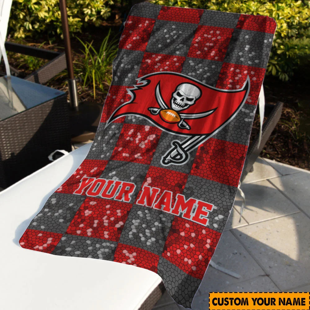LIMITED EDITION - NEW CUSTOMIZED NFL10 TBB TAMPA BAY BUCCANEERS BEACH TOWEL
