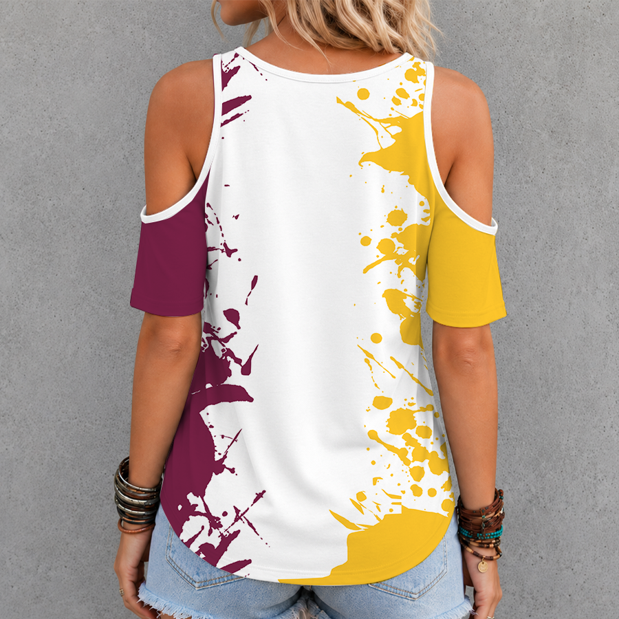 [FAN FAVORITE] NEW CUSTOMIZED NCAA MFF11 ASS ARIZONA STATE SUN DEVILS CRISS CROSS V-NECK TOP