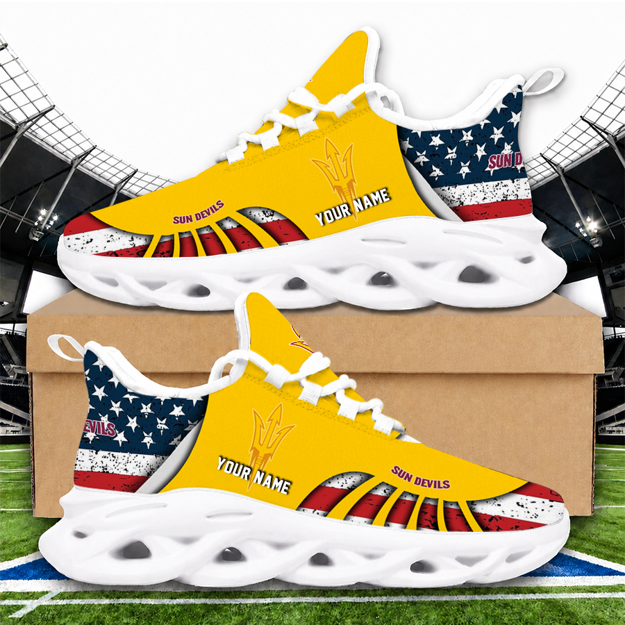 [FAN FAVORITE] NEW CUSTOMIZED NCAA MFF11 ASS ARIZONA STATE SUN DEVILS UNISEX CLUNKY SNEAKERS