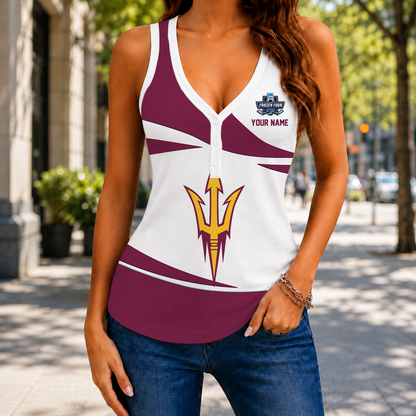LIMITED EDITION - NEW CUSTOMIZED NCAA MFF11 ASS ARIZONA STATE SUN DEVILS WOMEN'S V-NECK TANK TOP