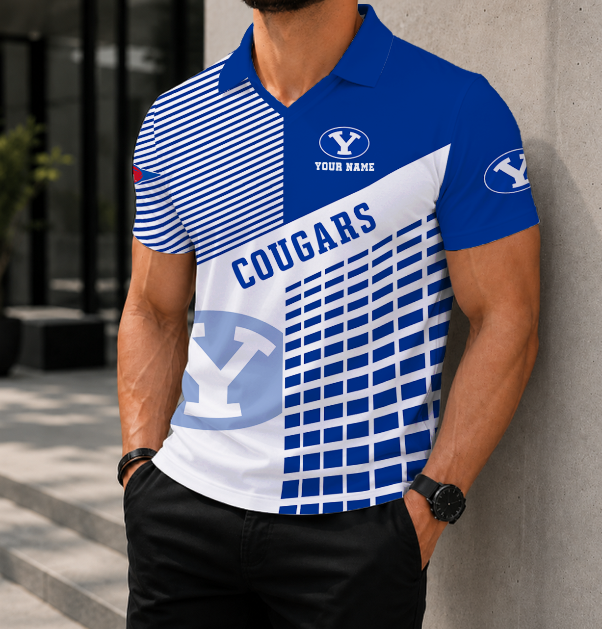 VIRAL EDITION - NEW CUSTOMIZED NCAA FBS11 BYU BYU COUGARS POLO SHIRT