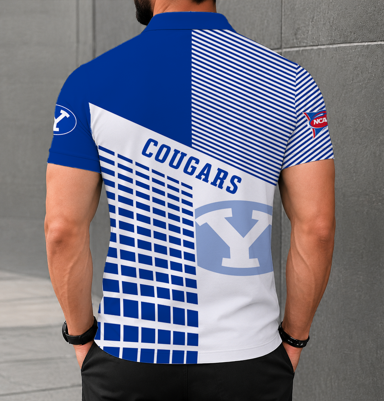 VIRAL EDITION - NEW CUSTOMIZED NCAA FBS11 BYU BYU COUGARS POLO SHIRT