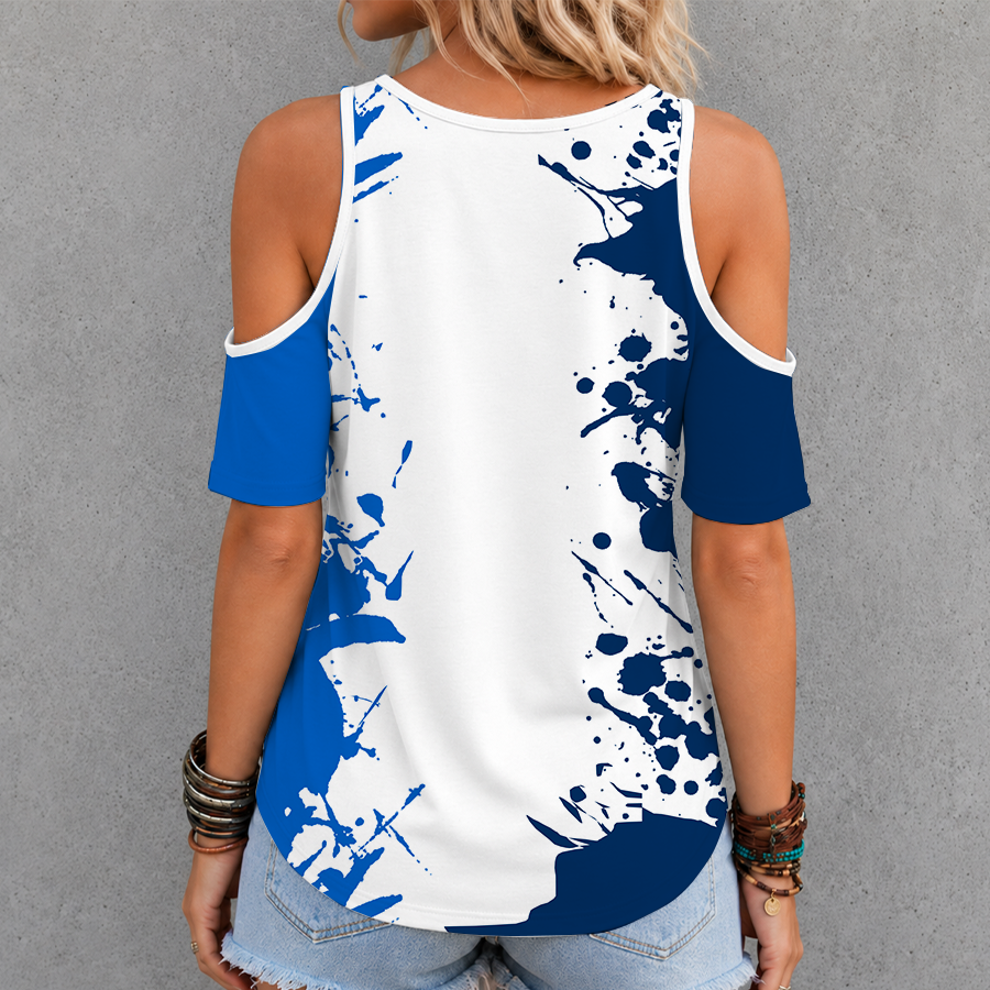 [FAN FAVORITE] NEW CUSTOMIZED NCAA FBS11 BYU BYU COUGARS CRISS CROSS V-NECK TOP