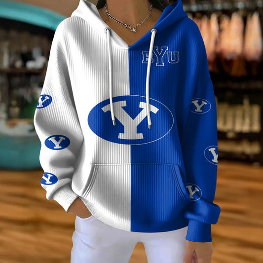 [FAN FAVORITE] NEW CUSTOMIZED NCAA FBS11 BYU BYU COUGARS RIBBED HOODIE & SWEATSHIRT