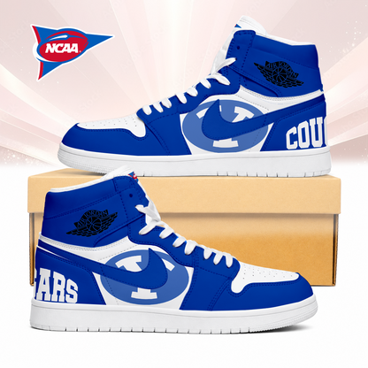 LIMITED EDITION - NEW CUSTOMIZED NCAA FBS11 BYU BYU COUGARS AIR JORDAN SNEAKERS