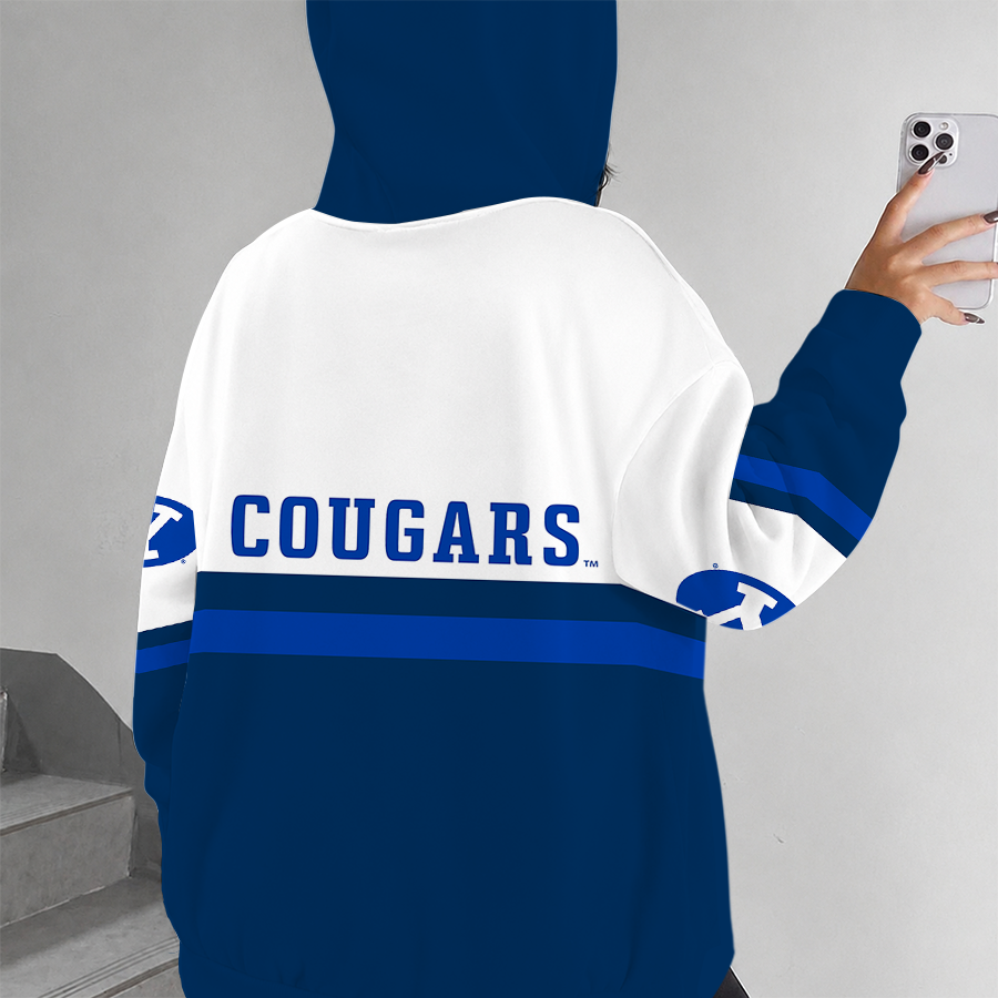 [FAN FAVORITE] NEW CUSTOMIZED NCAA FBS11 BYU BYU COUGARS ZIP HOODIE