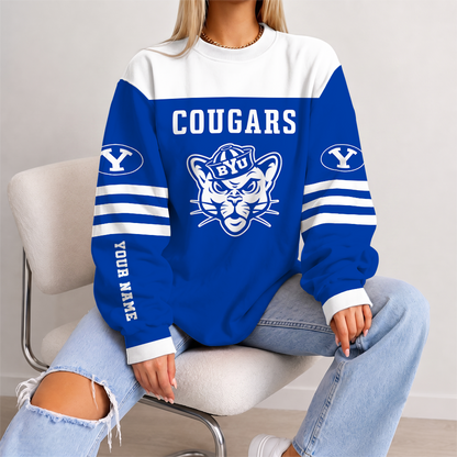 [FAN FAVORITE] NEW CUSTOMIZED NCAA FBS11 BYU BYU COUGARS UNISEX SWEATSHIRT