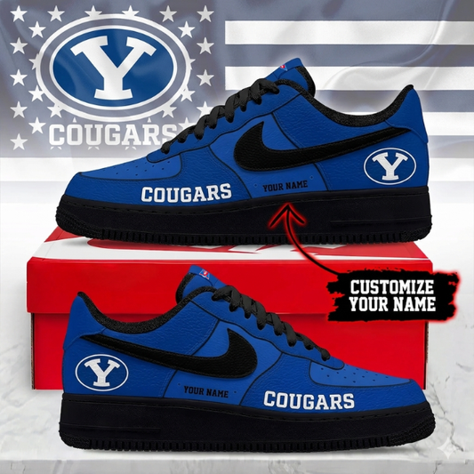 ELITE EDITION - NEW CUSTOMIZED NCAA FBS11 BYU BYU COUGARS AF1 SHOES